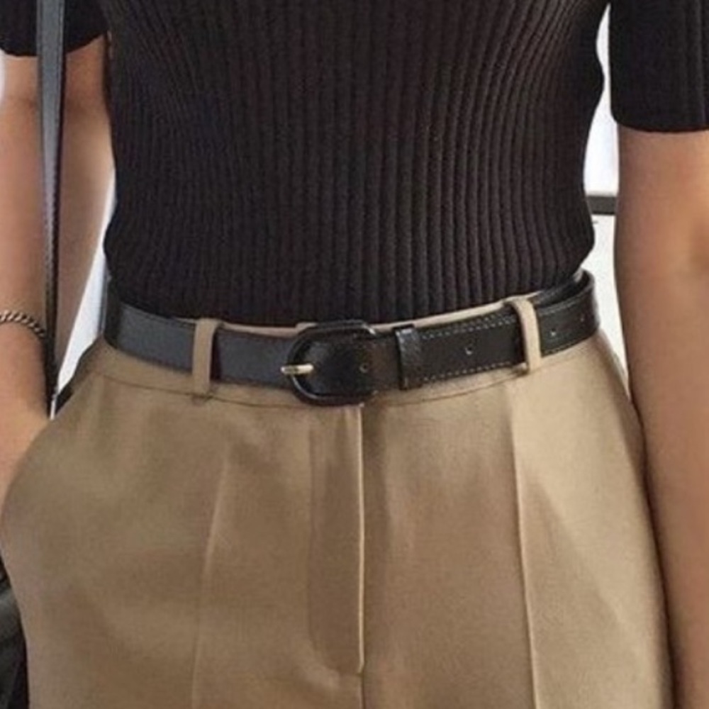 Black Faux Leather Belt